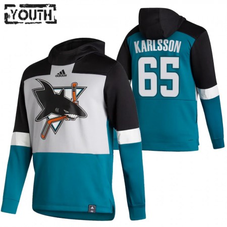 Kinder Eishockey San Jose Sharks Erik Karlsson 65 2020-21 Reverse Retro Pullover Hooded Sweatshirt
